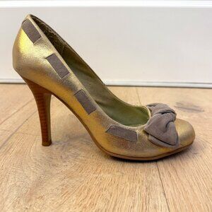 MIA Gold Bow Pumps